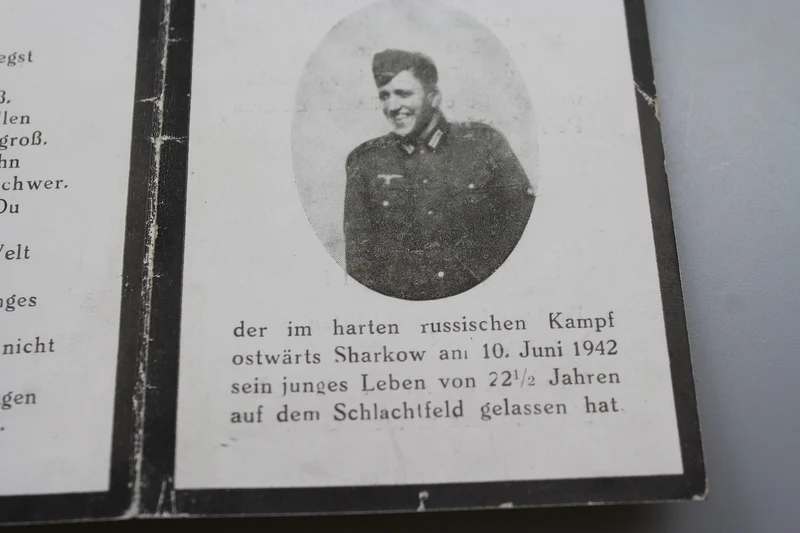 Sterbebilder Ob-Gef Infanterie gefallen am 10.06.1942 in Charkow