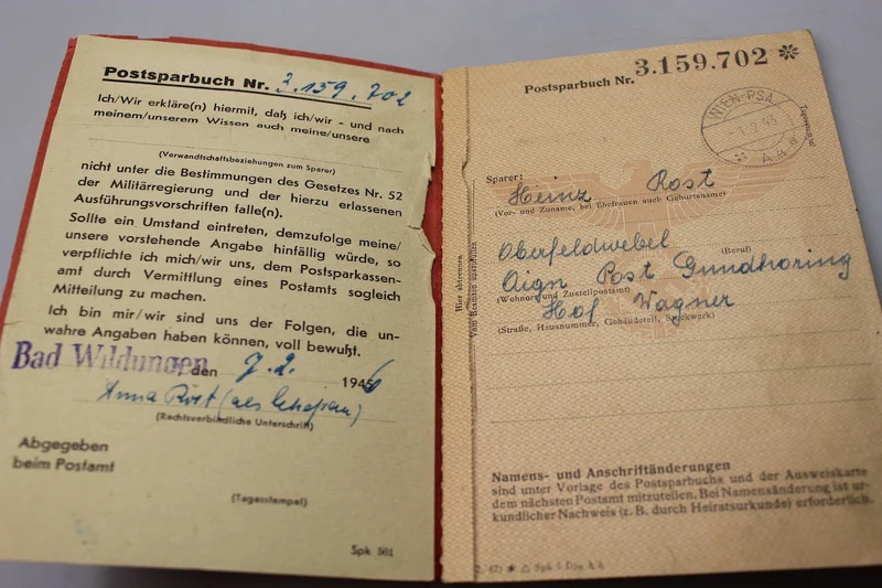Postsparbuch Periode III° Reich