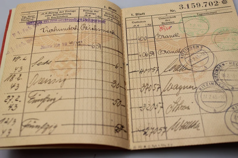 Postsparbuch Periode III° Reich