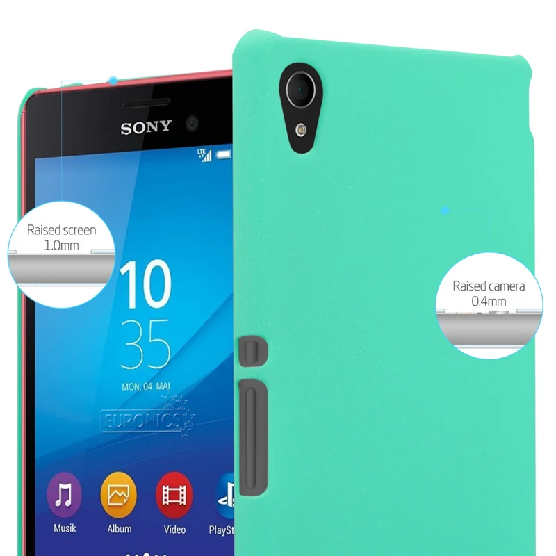 Cadorabo Hülle kompatibel mit Sony Xperia M4 AQUA in FROSTY GRÜN - Hard Case Schutzhülle in Frosted Optik gegen Kratzer und Stöße