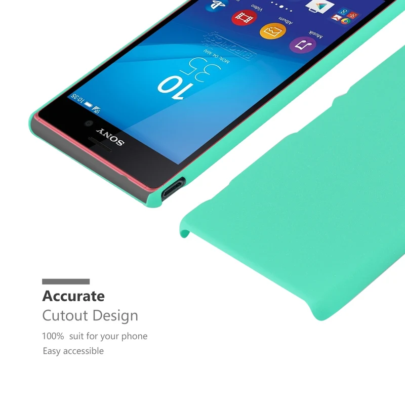 Cadorabo Hülle kompatibel mit Sony Xperia M4 AQUA in FROSTY GRÜN - Hard Case Schutzhülle in Frosted Optik gegen Kratzer und Stöße