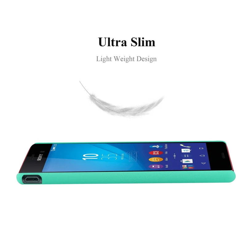 Cadorabo Hülle kompatibel mit Sony Xperia M4 AQUA in FROSTY GRÜN - Hard Case Schutzhülle in Frosted Optik gegen Kratzer und Stöße