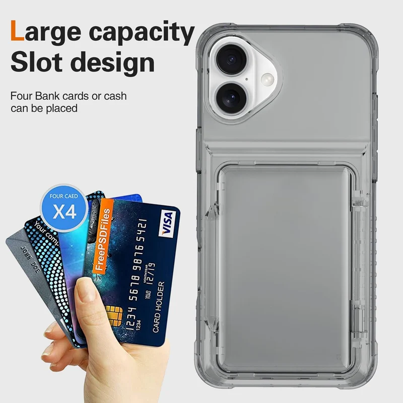 Cadorabo Handyhülle mit Kartenfach für Apple iPhone 17 – TPU Schutzhülle mit Klappfach für Karten & Ausweis – Stoßfest, Slim Design, Kratzfest