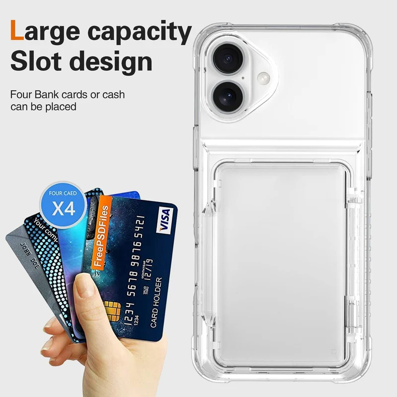 Cadorabo Handyhülle mit Kartenfach für Apple iPhone 17 – TPU Schutzhülle mit Klappfach für Karten & Ausweis – Stoßfest, Slim Design, Kratzfest