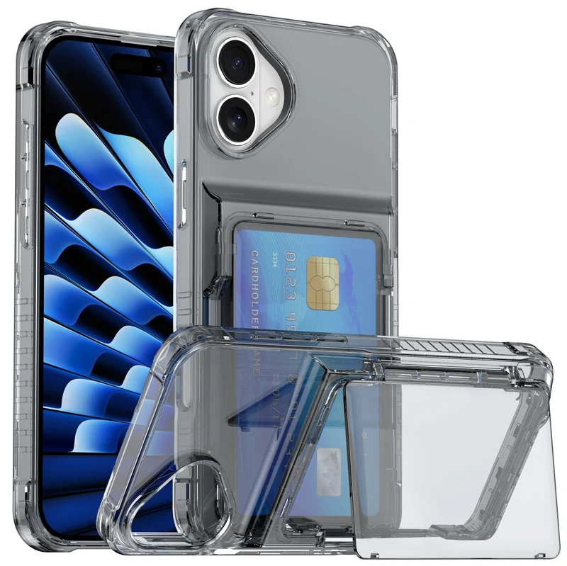 Cadorabo Handyhülle mit Kartenfach für Apple iPhone 17 – TPU Schutzhülle mit Klappfach für Karten & Ausweis – Stoßfest, Slim Design, Kratzfest