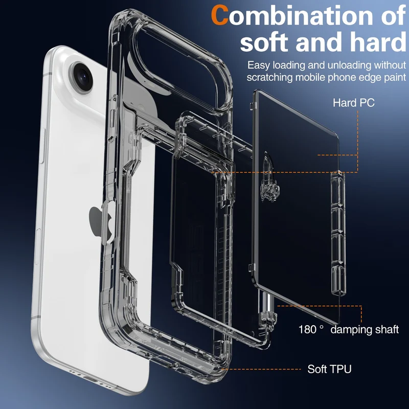 Cadorabo Handyhülle mit Kartenfach für Apple iPhone 17 AIR – TPU Schutzhülle mit Klappfach für Karten & Ausweis – Stoßfest, Slim Design, Kratzfest