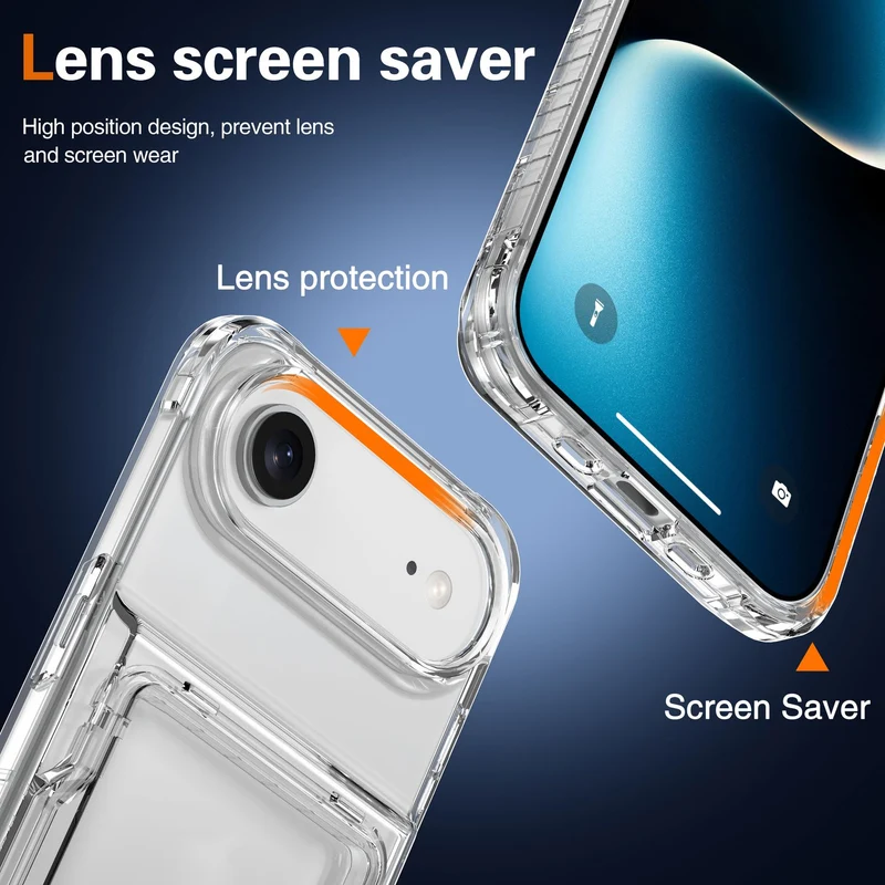 Cadorabo Handyhülle mit Kartenfach für Apple iPhone 17 AIR – TPU Schutzhülle mit Klappfach für Karten & Ausweis – Stoßfest, Slim Design, Kratzfest