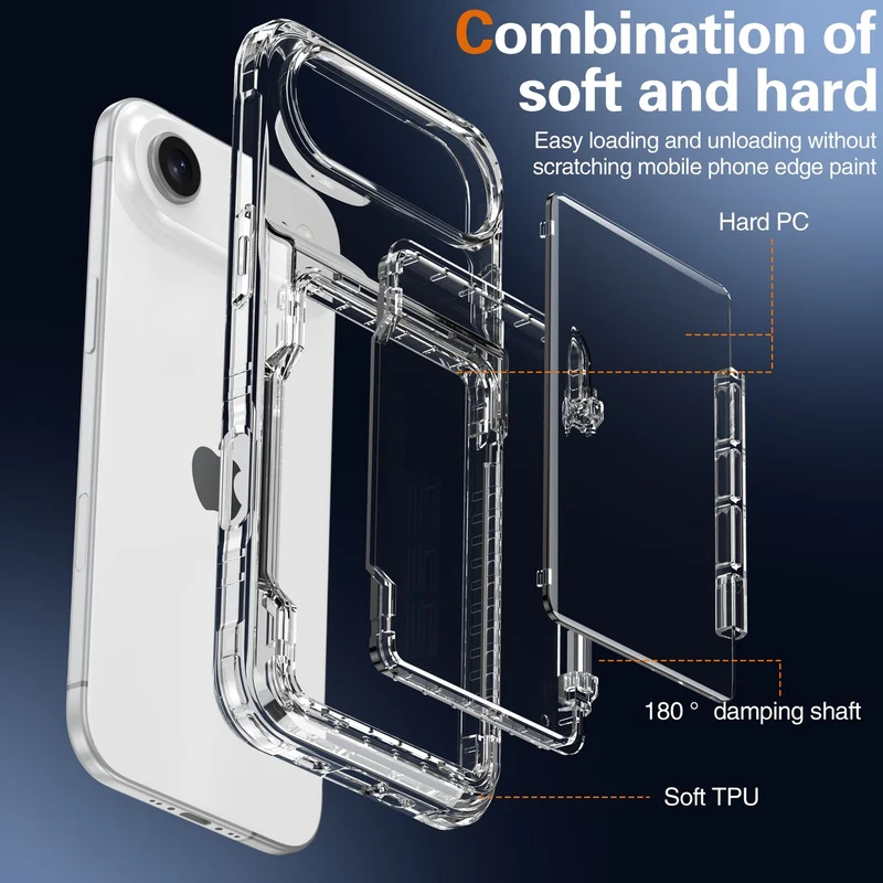 Cadorabo Handyhülle mit Kartenfach für Apple iPhone 17 AIR – TPU Schutzhülle mit Klappfach für Karten & Ausweis – Stoßfest, Slim Design, Kratzfest