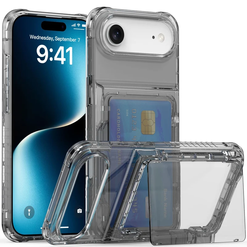 Cadorabo Handyhülle mit Kartenfach für Apple iPhone 17 AIR – TPU Schutzhülle mit Klappfach für Karten & Ausweis – Stoßfest, Slim Design, Kratzfest