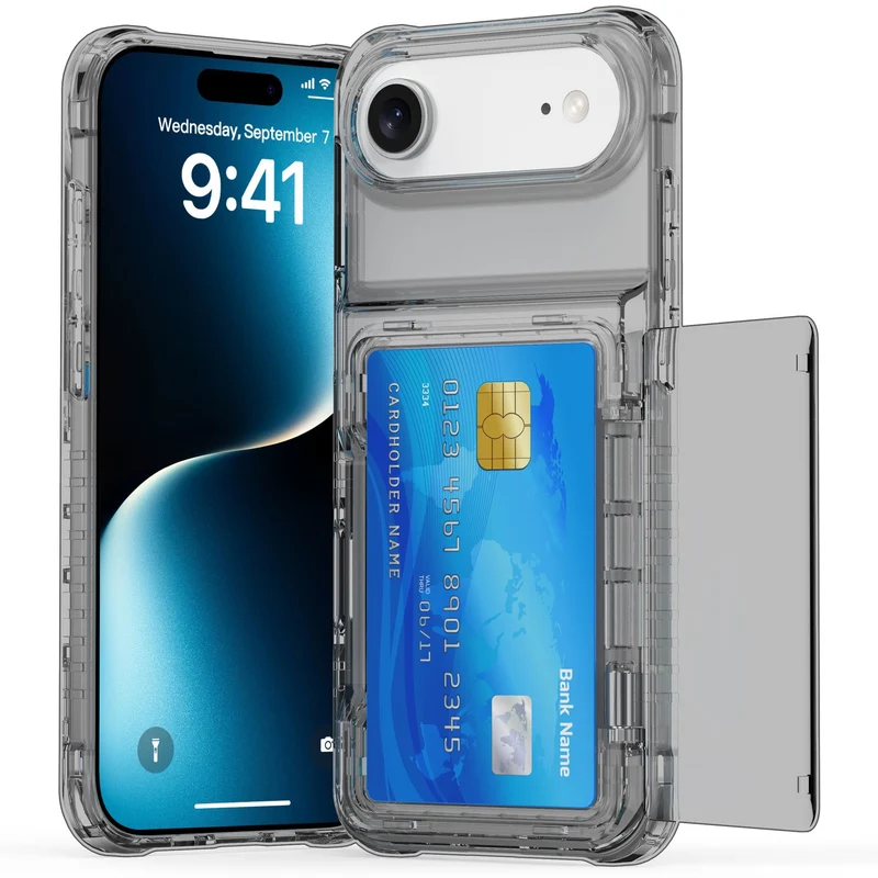 Cadorabo Handyhülle mit Kartenfach für Apple iPhone 17 AIR – TPU Schutzhülle mit Klappfach für Karten & Ausweis – Stoßfest, Slim Design, Kratzfest
