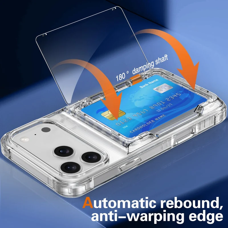 Cadorabo Handyhülle mit Kartenfach für Apple iPhone 17 PRO – TPU Schutzhülle mit Klappfach für Karten & Ausweis – Stoßfest, Slim Design, Kratzfest