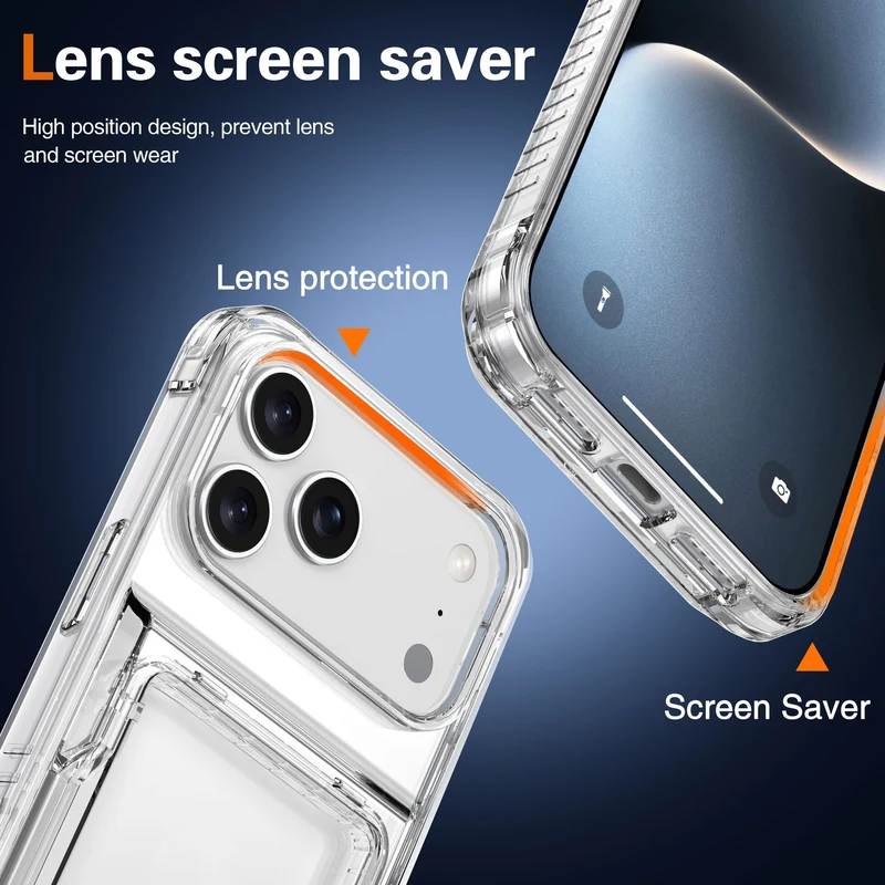 Cadorabo Handyhülle mit Kartenfach für Apple iPhone 17 PRO MAX – TPU Schutzhülle mit Klappfach für Karten & Ausweis – Stoßfest, Slim Design, Kratzfest