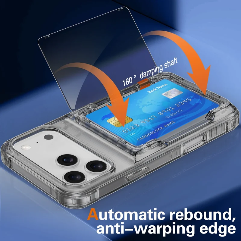 Cadorabo Handyhülle mit Kartenfach für Apple iPhone 17 PRO MAX – TPU Schutzhülle mit Klappfach für Karten & Ausweis – Stoßfest, Slim Design, Kratzfest