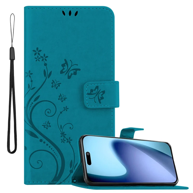 Cadorabo Hülle kompatibel mit Apple iPhone 17 - Schutzhülle im Blumen Design mit Magnetverschluss, Standfunktion und Kartenfächern