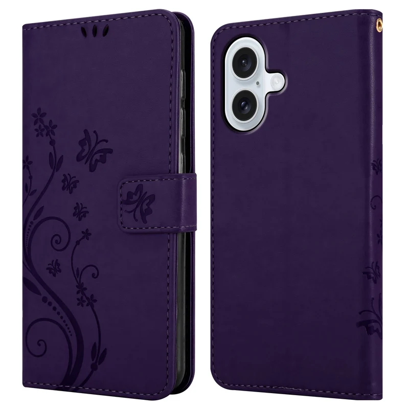 Cadorabo Hülle kompatibel mit Apple iPhone 17 - Schutzhülle im Blumen Design mit Magnetverschluss, Standfunktion und Kartenfächern