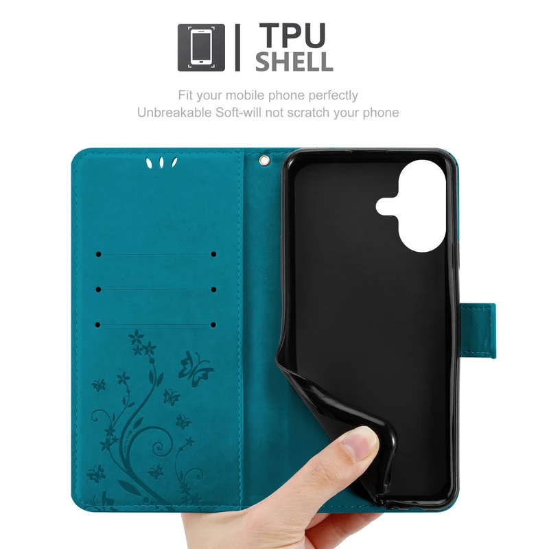 Cadorabo Hülle kompatibel mit Apple iPhone 17 - Schutzhülle im Blumen Design mit Magnetverschluss, Standfunktion und Kartenfächern