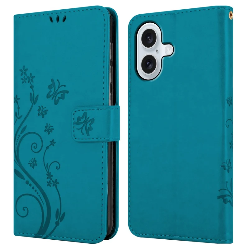 Cadorabo Hülle kompatibel mit Apple iPhone 17 - Schutzhülle im Blumen Design mit Magnetverschluss, Standfunktion und Kartenfächern