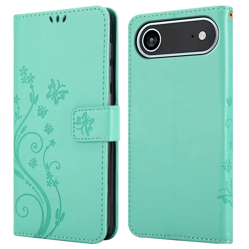 Cadorabo Hülle kompatibel mit Apple iPhone 17 AIR - Schutzhülle im Blumen Design mit Magnetverschluss, Standfunktion und Kartenfächern
