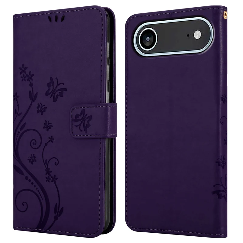 Cadorabo Hülle kompatibel mit Apple iPhone 17 AIR - Schutzhülle im Blumen Design mit Magnetverschluss, Standfunktion und Kartenfächern
