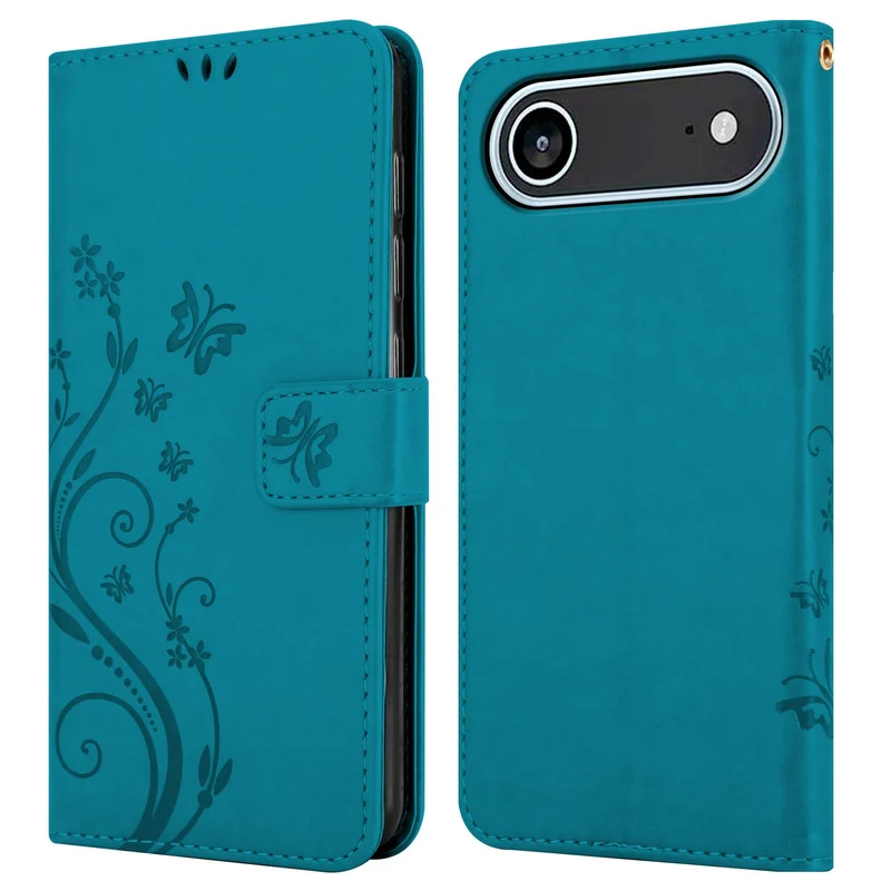 Cadorabo Hülle kompatibel mit Apple iPhone 17 AIR - Schutzhülle im Blumen Design mit Magnetverschluss, Standfunktion und Kartenfächern