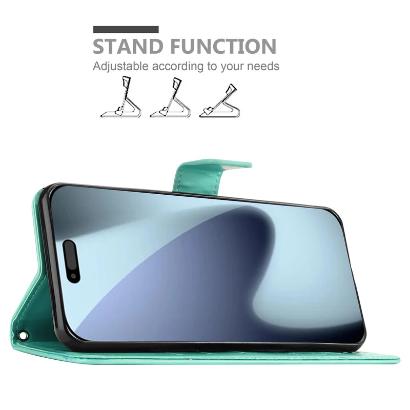 Cadorabo Hülle kompatibel mit Apple iPhone 17 PRO - Schutzhülle im Blumen Design mit Magnetverschluss, Standfunktion und Kartenfächern