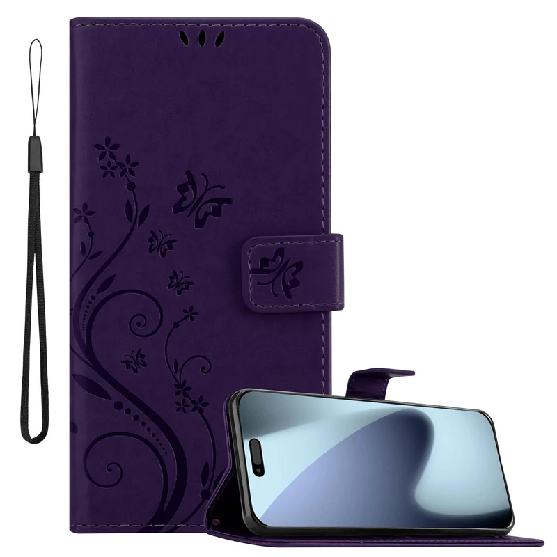 Cadorabo Hülle kompatibel mit Apple iPhone 17 PRO - Schutzhülle im Blumen Design mit Magnetverschluss, Standfunktion und Kartenfächern