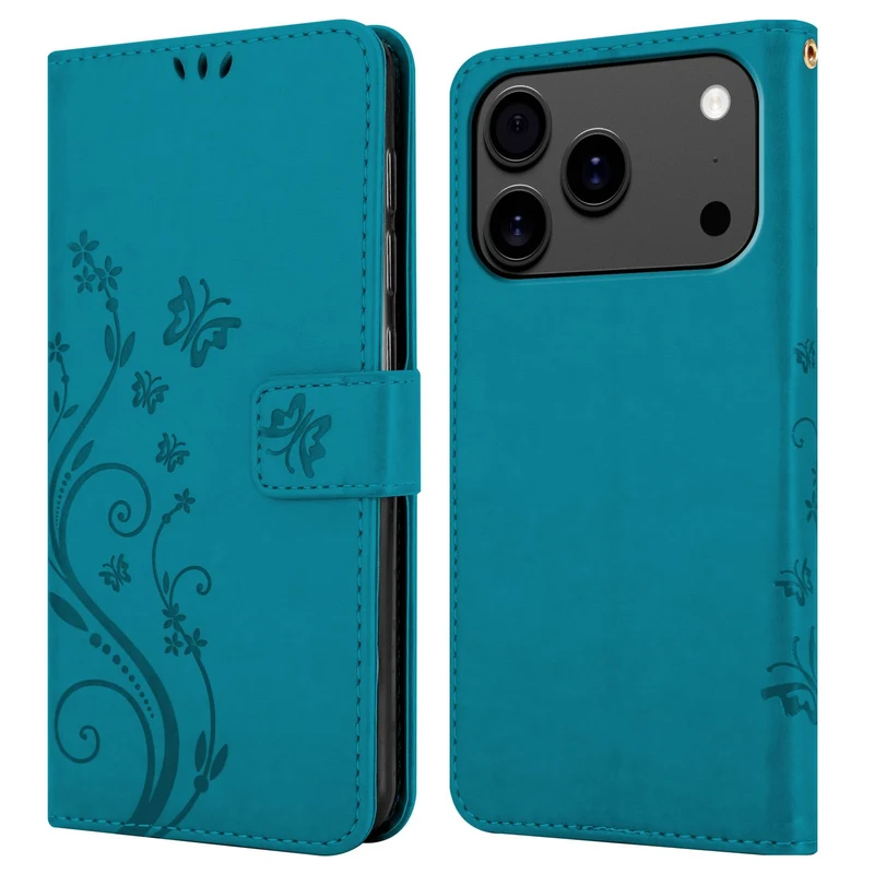 Cadorabo Hülle kompatibel mit Apple iPhone 17 PRO - Schutzhülle im Blumen Design mit Magnetverschluss, Standfunktion und Kartenfächern