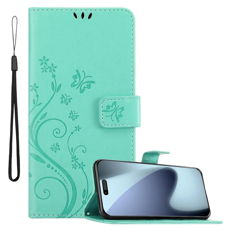Cadorabo Hülle kompatibel mit Apple iPhone 17 PRO - Schutzhülle im Blumen Design mit Magnetverschluss, Standfunktion und Kartenfächern