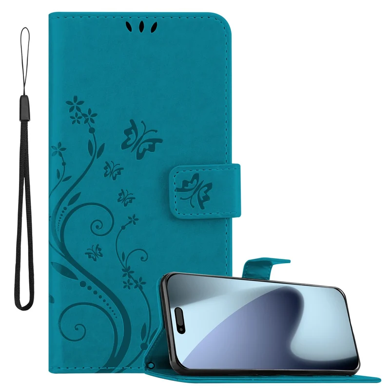 Cadorabo Hülle kompatibel mit Apple iPhone 17 PRO MAX - Schutzhülle im Blumen Design mit Magnetverschluss, Standfunktion und Kartenfächern