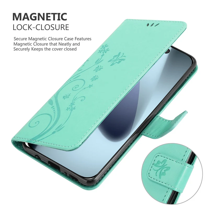 Cadorabo Hülle kompatibel mit Apple iPhone 17 PRO MAX - Schutzhülle im Blumen Design mit Magnetverschluss, Standfunktion und Kartenfächern