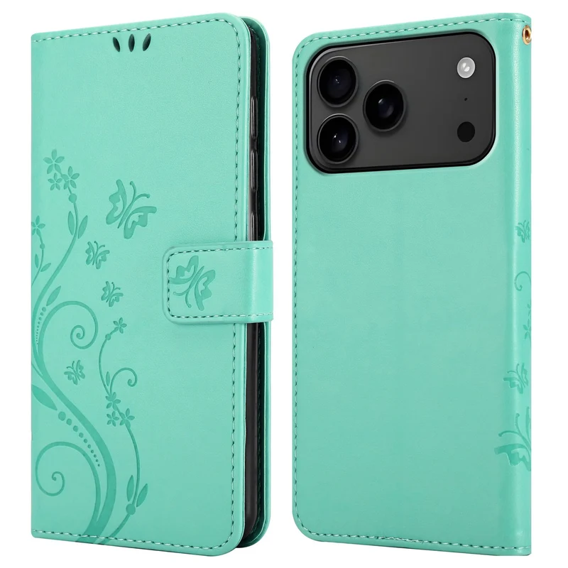 Cadorabo Hülle kompatibel mit Apple iPhone 17 PRO MAX - Schutzhülle im Blumen Design mit Magnetverschluss, Standfunktion und Kartenfächern