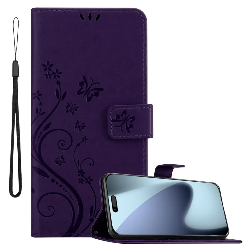 Cadorabo Hülle kompatibel mit Apple iPhone 17 PRO MAX - Schutzhülle im Blumen Design mit Magnetverschluss, Standfunktion und Kartenfächern