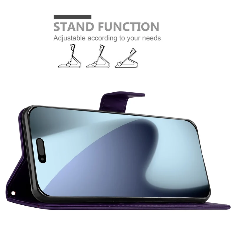 Cadorabo Hülle kompatibel mit Apple iPhone 17 PRO MAX - Schutzhülle im Blumen Design mit Magnetverschluss, Standfunktion und Kartenfächern