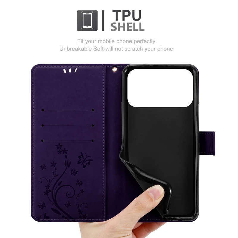 Cadorabo Hülle kompatibel mit Apple iPhone 17 PRO MAX - Schutzhülle im Blumen Design mit Magnetverschluss, Standfunktion und Kartenfächern