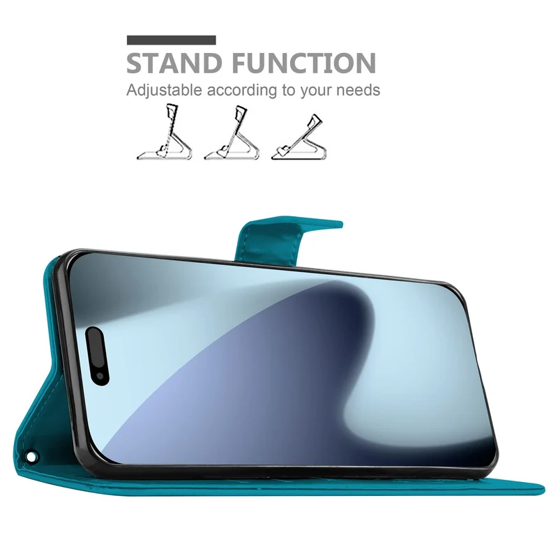 Cadorabo Hülle kompatibel mit Apple iPhone 17 PRO MAX - Schutzhülle im Blumen Design mit Magnetverschluss, Standfunktion und Kartenfächern