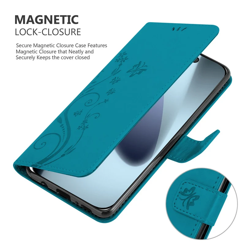 Cadorabo Hülle kompatibel mit Apple iPhone 17 PRO MAX - Schutzhülle im Blumen Design mit Magnetverschluss, Standfunktion und Kartenfächern
