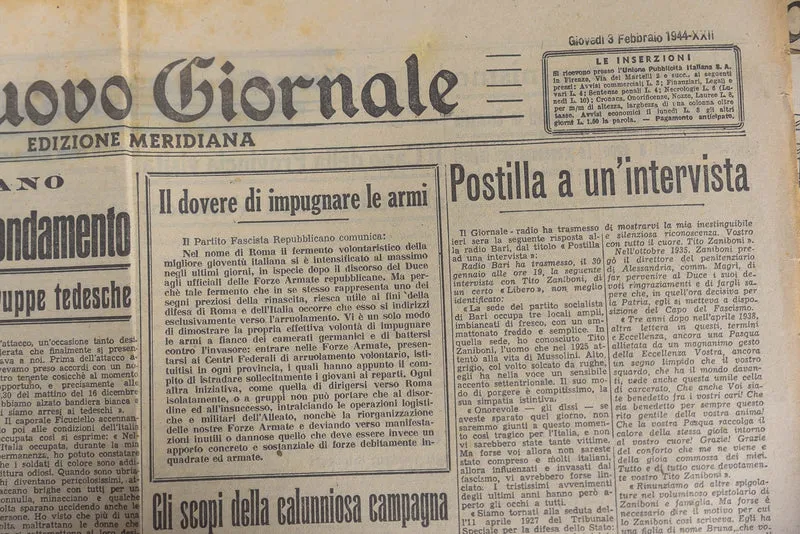 Nr. 5 Zeitungen „Il Nuovo Giornale“ Februar-Juli 1944