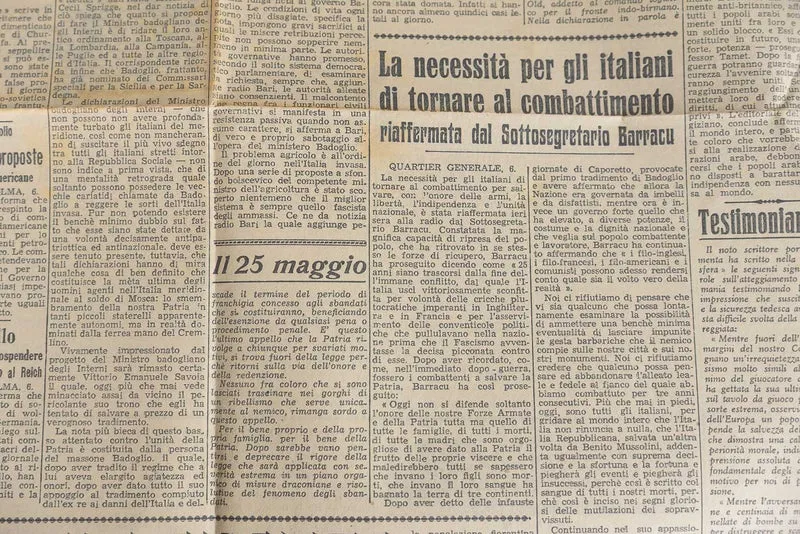 Nr. 5 Zeitungen „Il Nuovo Giornale“ Februar-Juli 1944