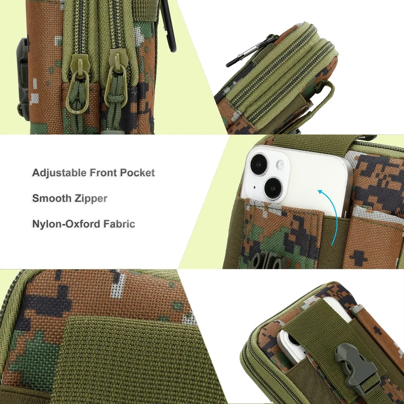 Cadorabo Taktische Handytasche -Molle-EDC-Tasche kompatibel mit Sony Xperia 1 V mit Schultergurt -Handyhalter, Militär Gürteltasche, Hüfttasche