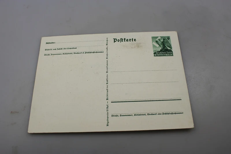 Postkarte 1. Oktober 1938