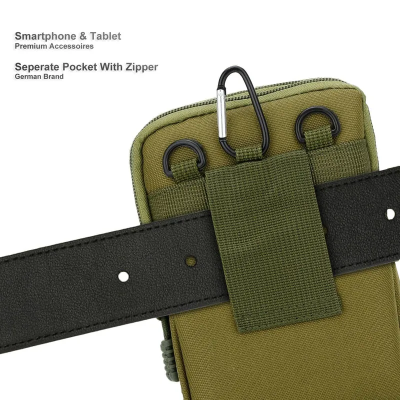 Cadorabo Taktische Handytasche -Molle-EDC-Tasche kompatibel mit Samsung Galaxy S DUOS mit Schultergurt -Handyhalter, Militär Gürteltasche, Hüfttasche