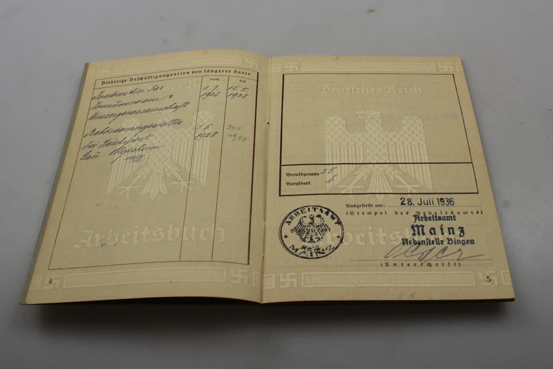 Arbeitsbuch III° Reich Vorkriegszeit