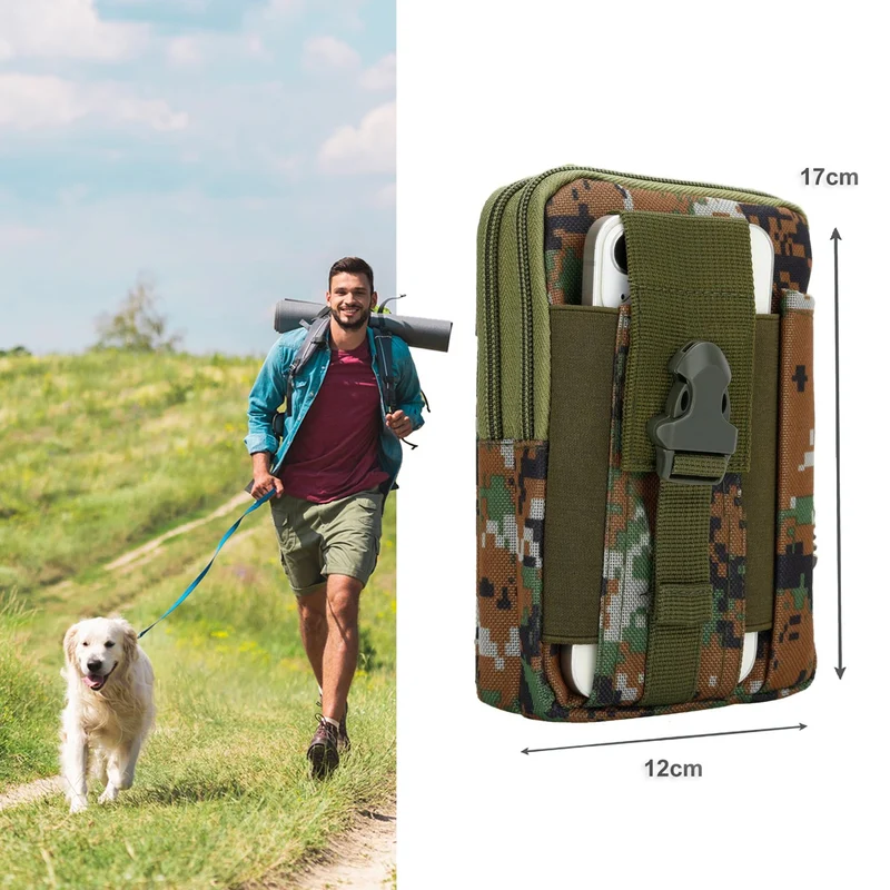 Cadorabo Taktische Handytasche -Molle-EDC-Tasche kompatibel mit Samsung Galaxy A8 2018 mit Schultergurt -Handyhalter, Militär Gürteltasche, Hüfttasche