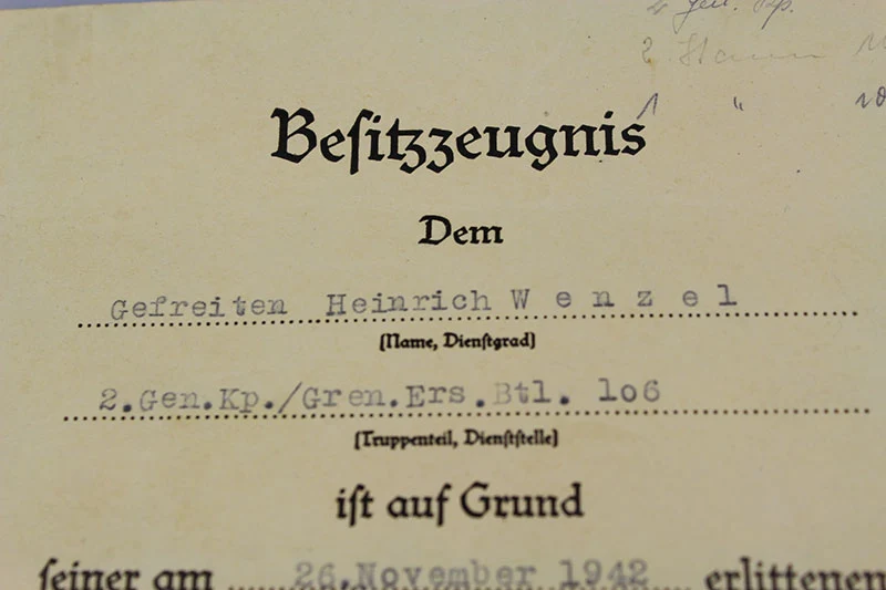 Verwundungsbescheinigung dritter Klasse
