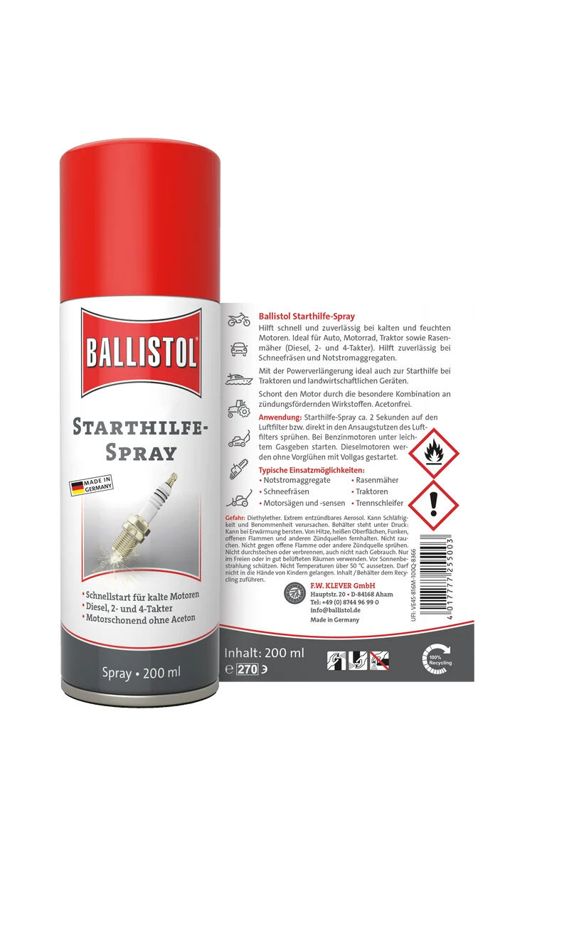 Ballistol Starthilfe Spray für Diesel, 2 und 4 Takter