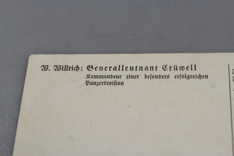 Postkarte Willrich – „Generalleutnant „Gruwell“