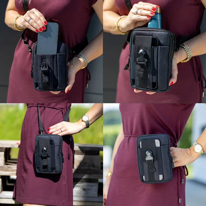 Cadorabo Taktische Handytasche -Molle-EDC-Tasche kompatibel mit Realme 10 4G mit Schultergurt -Handyhalter, Militär Gürteltasche, Hüfttasche