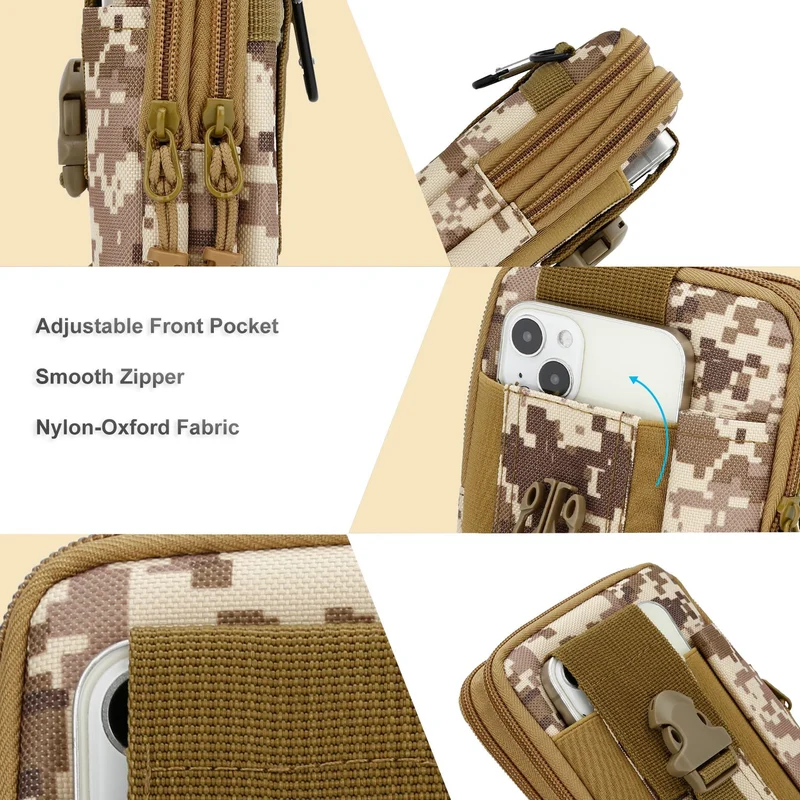 Cadorabo Taktische Handytasche -Molle-EDC-Tasche kompatibel mit Oukitel C21 mit Schultergurt -Handyhalter, Militär Gürteltasche, Hüfttasche