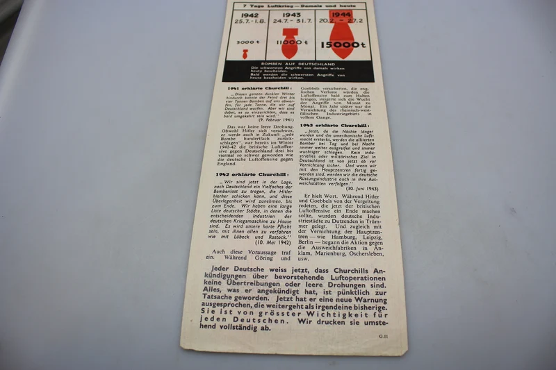 Flugblatt der alliierten Anti-Nazi-Propaganda aus dem Zweiten Weltkrieg