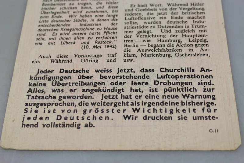 Flugblatt der alliierten Anti-Nazi-Propaganda aus dem Zweiten Weltkrieg
